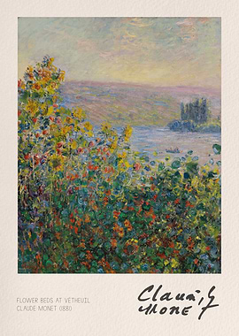 Flower Beds at Vétheuil by Monet
