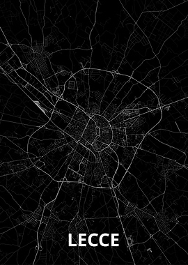 Lecce City Map - Dark