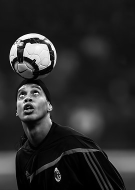 Ronaldinho The Brazilian balancing soccer ball on head