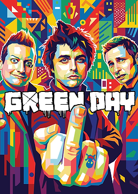 Green Day Band Pop Art Portrait