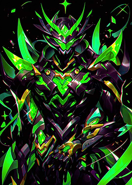 Futuristic Green and Black Armor