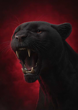 Roaring Black Panther