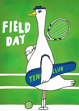 Field Day Tennis Goose Cartoon
