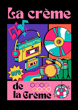 La Crème 90s Music Illustration