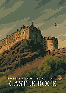 Edinburgh Castle Poster: Scotland Travel Art, Highland Decor