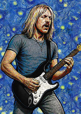 Guitarist in Van Gogh Style