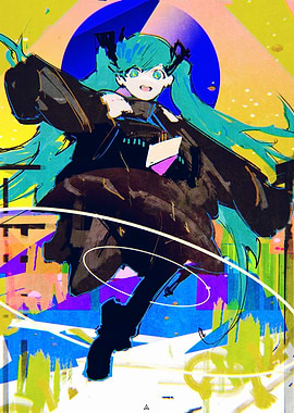 Anime Girl with Turquoise Hair