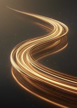 Golden Light Trails Abstract