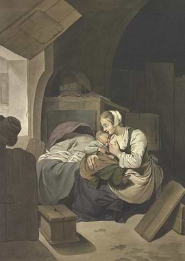 Interior with breastfeeding mother