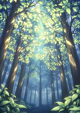 Lush Forest Canopy Digital Art