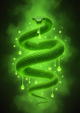 Glowing Green Snake with Ooze