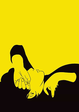 Yellow and Black Minimalist Portrait