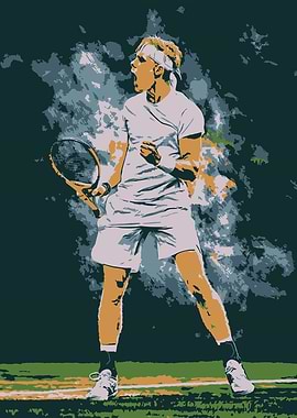 Denis Tennis Player Celebration Art