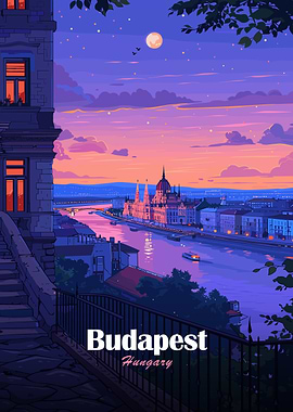 Budapest, Hungary at Dusk