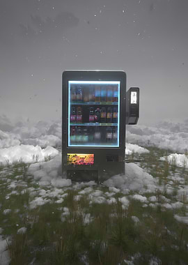 Vending Machine in a Snowy Field
