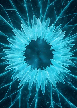 Abstract Blue Crystal Burst