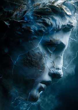 Marble Bust with Lightning