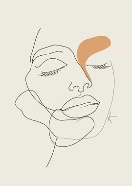 Minimalist Line Art Woman's Face