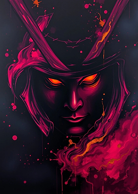 Samurai Warrior with Glowing Eyes