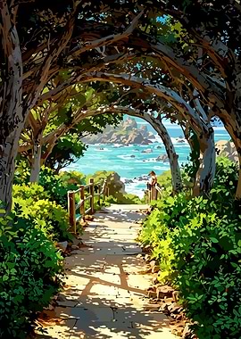 Coastal Path Through Trees