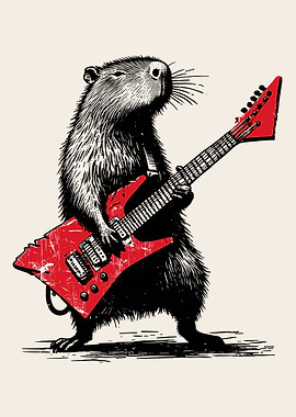 Capybara Rock Star