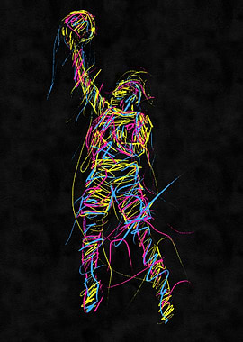 Basketball Player Abstract Art