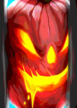 Glowing Halloween Pumpkin Face