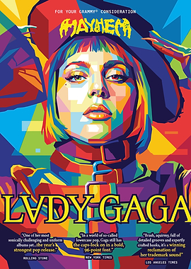 Lady Gaga Colorful Pop Art Portrait