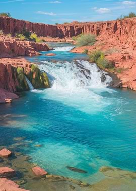 Waterfall in Red Rock Canyon