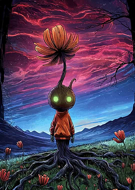 Mystical Flower Creature Landscape