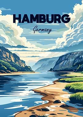 Hamburg Germany Travel Poster