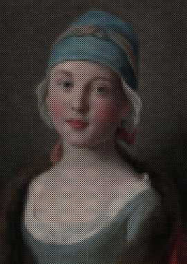 Portrait Of A Russian Girl In A Blue Dress