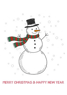 Merry Christmas Snowman Illustration