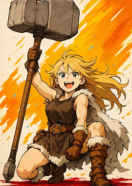 Anime Girl with Hammer