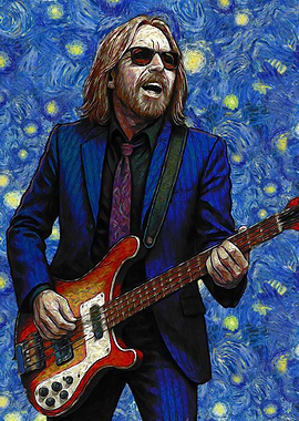 Tom Petty Starry Night Style Portrait