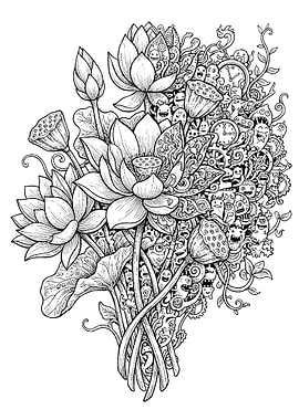 Lotus Doodle Art
