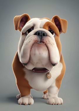 Cartoon Bulldog Portrait