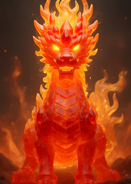 Fiery Dragon Sculpture