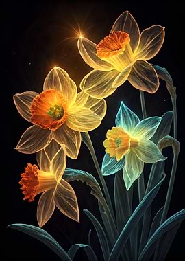 Glowing Daffodils