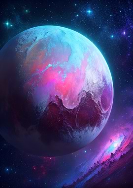 Colorful Planet in Space