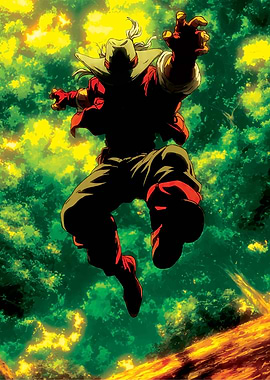 Dynamic cowboy Anime Character in Action Pose