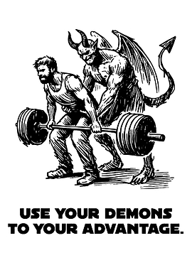 Demons and Deadlifts: Motivational Fitness Art