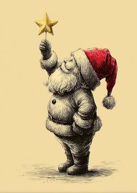 Santa Claus Holding a Star