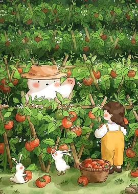 Tomato Garden Girl Animals