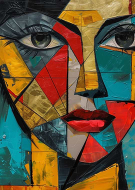 Vivid Cubist Woman