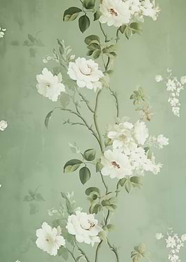 White roses Green Floral