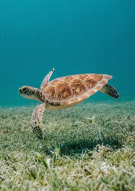 Sea Turtle Underwater