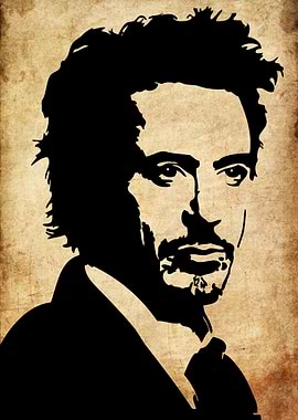 Robert Downey Jr. Silhouette Portrait