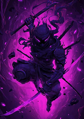 Purple Ninja Warrior Swords