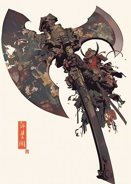 Samurai Warrior with Giant Axe